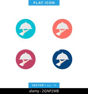 Food tray icon vector stock illustration design template. Vector eps 10. Stock Vector