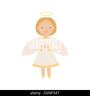 Cartoon angel. Vector illustration isolated on white background. Stock Vector