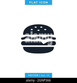 Burger icon vector stock illustration design template. Vector eps 10. Stock Vector