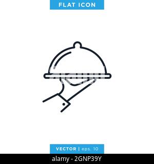 Food tray icon vector stock illustration design template. Vector eps 10. Stock Vector