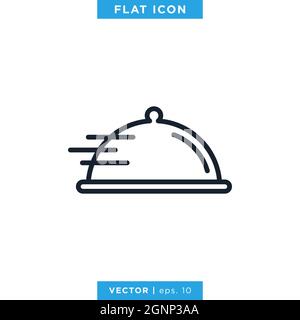 Food tray icon vector stock illustration design template. Vector eps 10. Stock Vector