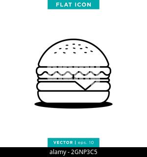 Burger icon vector stock illustration design template. Vector eps 10. Stock Vector