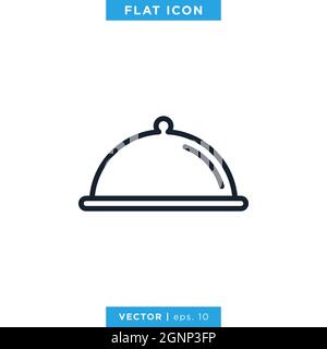 Food tray icon vector stock illustration design template. Vector eps 10. Stock Vector