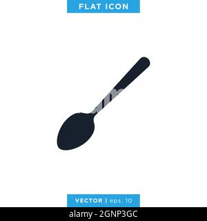 Spoon icon vector stock illustration design template. Vector eps 10. Stock Vector