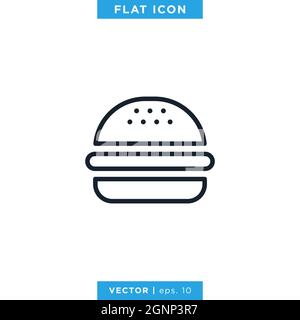 Burger icon vector stock illustration design template. Vector eps 10. Stock Vector