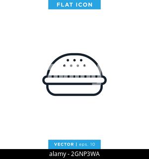 Burger icon vector stock illustration design template. Vector eps 10. Stock Vector