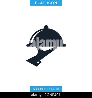 Food tray icon vector stock illustration design template. Vector eps 10. Stock Vector