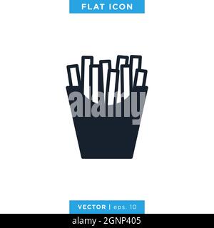 French fries icon vector stock illustration design template. Vector eps 10. Stock Vector