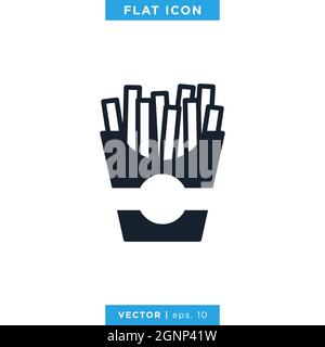 French fries icon vector stock illustration design template. Vector eps 10. Stock Vector