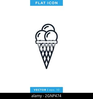 Ice cream icon vector stock design template. Vector eps 10. Stock Vector