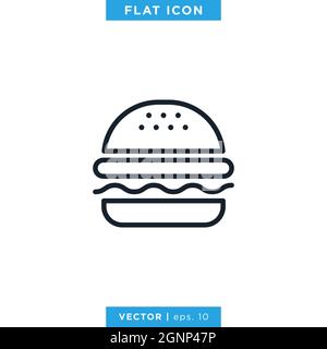 Burger icon vector stock illustration design template. Vector eps 10. Stock Vector