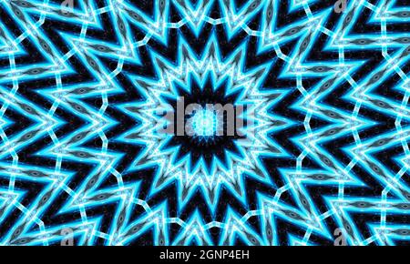 Sixth Sense. Psychic medium kaleidoscope. Abstract background with kaleidoscopic forms, trance and meditation concept. Acrylic bright paints forming r Stock Photo