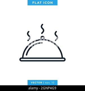 Food tray icon vector stock illustration design template. Vector eps 10. Stock Vector