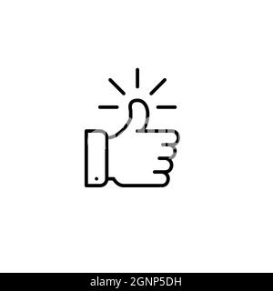Thumbs up approval recommend icon. Pixel perfect, editable stroke Stock Vector
