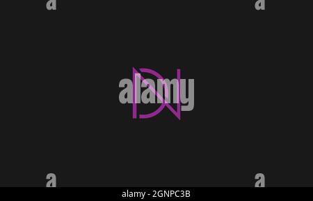 LETTERS DN LOGO DESIGN WITH NEGATIVE SPACE EFFECT FOR ILLUSTRATION USE Stock Vector