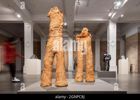 London, UK.  27 September 2021. 'Walking Man II', 2021, by Simone Fattal. Preview of “Finding a Way”, an exhibition by Simone Fattal,on show at Whitechapel Gallery until 19 June 2022.  Credit: Stephen Chung / Alamy Live News Stock Photo