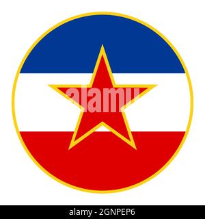 Illustration of Yugoslavia Flag - Jugoslavija Stock Photo