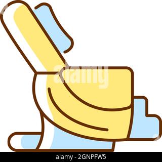 Massage chair RGB color icon Stock Vector