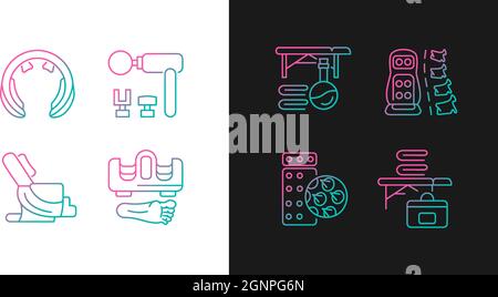 Vibrating massagers gradient icons set for dark and light mode Stock Vector
