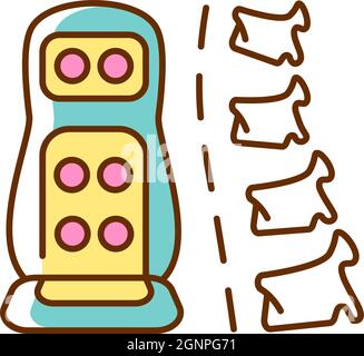 Vibration massage mat RGB color icon Stock Vector