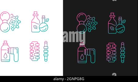 Hand massagers gradient icons set for dark and light mode Stock Vector