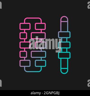 Massage roller sticks gradient vector icon for dark theme Stock Vector