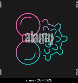 Manual massage balls gradient vector icon for dark theme Stock Vector