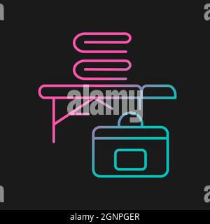 Portable massage table gradient vector icon for dark theme Stock Vector