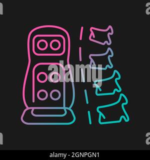 Vibration massage mat gradient vector icon for dark theme Stock Vector