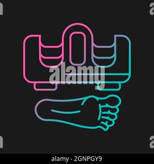 Foot massager gradient vector icon for dark theme Stock Vector