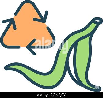 Biodegradable waste RGB color icon Stock Vector