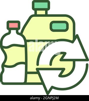 Plastic containers RGB color icon Stock Vector
