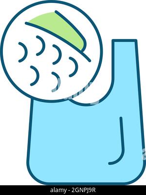 Biodegradable packaging RGB color icon Stock Vector