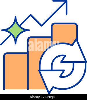 Waste recycling rate RGB color icon Stock Vector