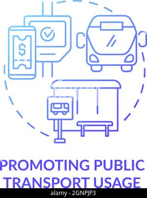 Promoting public transport usage concept icon Stock Vector