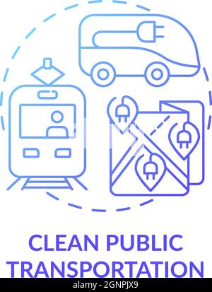 Clean public transportation concept icon Stock Vector