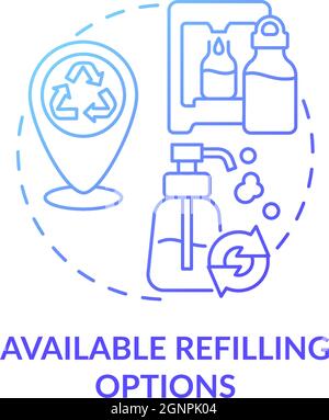 Available refilling options concept icon Stock Vector