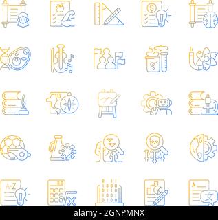 School subjects - modern line design style icons set Stock Vector Image ...
