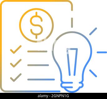 Financial literacy gradient linear vector icon Stock Vector