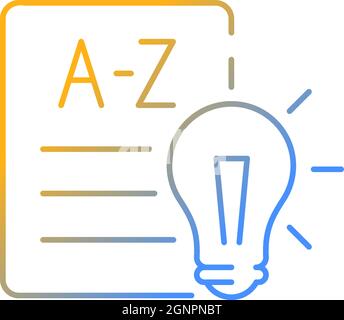 Language Arts gradient linear vector icon Stock Vector