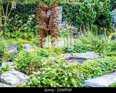 One of the show gardens at the RHS Chelsea Flower Show 2021. Stock Photo