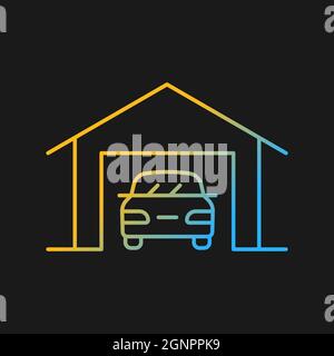 Parking space nearby gradient vector icon for dark theme Stock Vector
