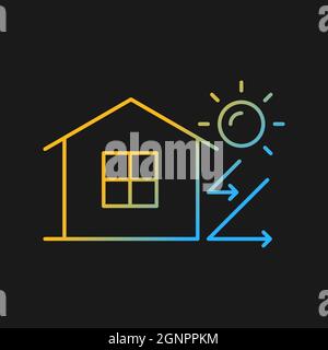 Heat insulation gradient vector icon for dark theme Stock Vector