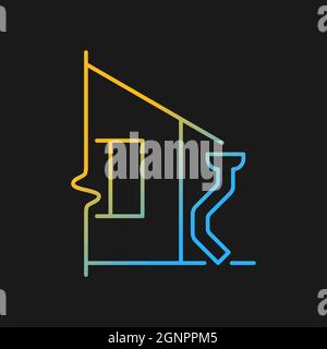 Roof drains gradient vector icon for dark theme Stock Vector