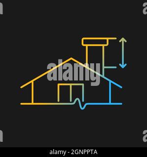 Minimum chimney height gradient vector icon for dark theme Stock Vector