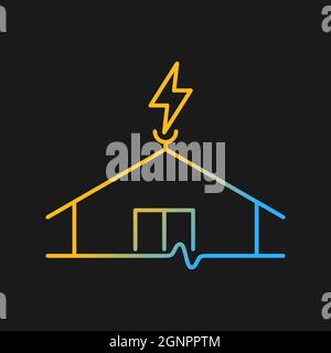 Lightning rod gradient vector icon for dark theme Stock Vector