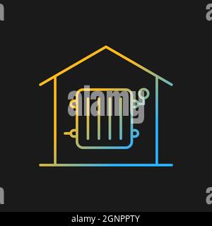 Required heating gradient vector icon for dark theme Stock Vector