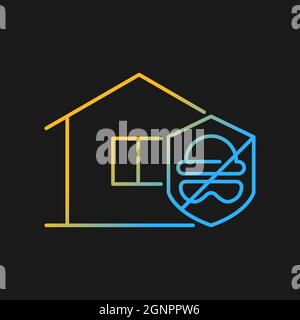 Security against burglary gradient vector icon for dark theme Stock Vector