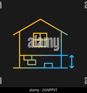 Adequate plinth height gradient vector icon for dark theme Stock Vector