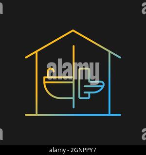 Sanitation facilities gradient vector icon for dark theme Stock Vector